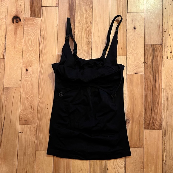 Black Nursing Spaghetti Strap Top - Picture 2 of 4